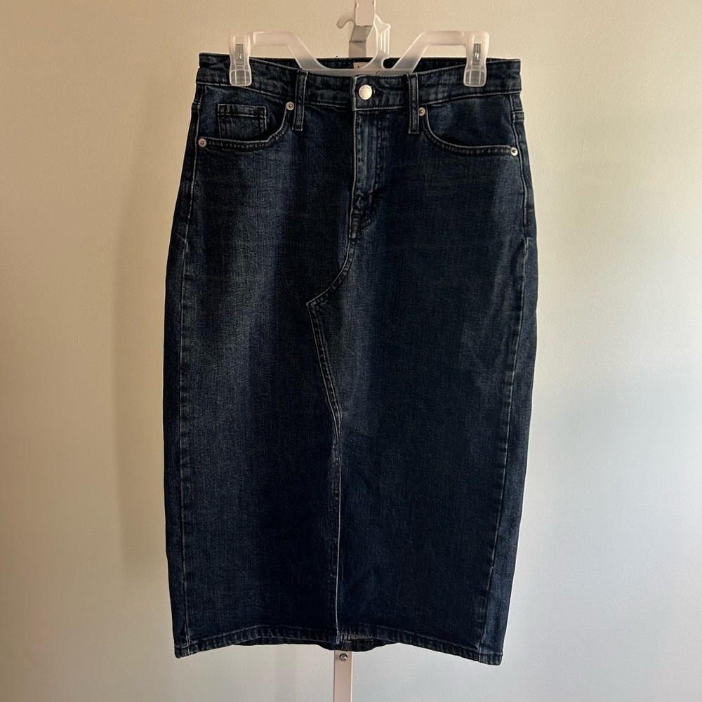 A New Day Blue Denim Knee Length Skirt